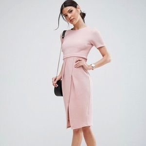 ASOS Double Layer Textured Wiggle Dress, Blush